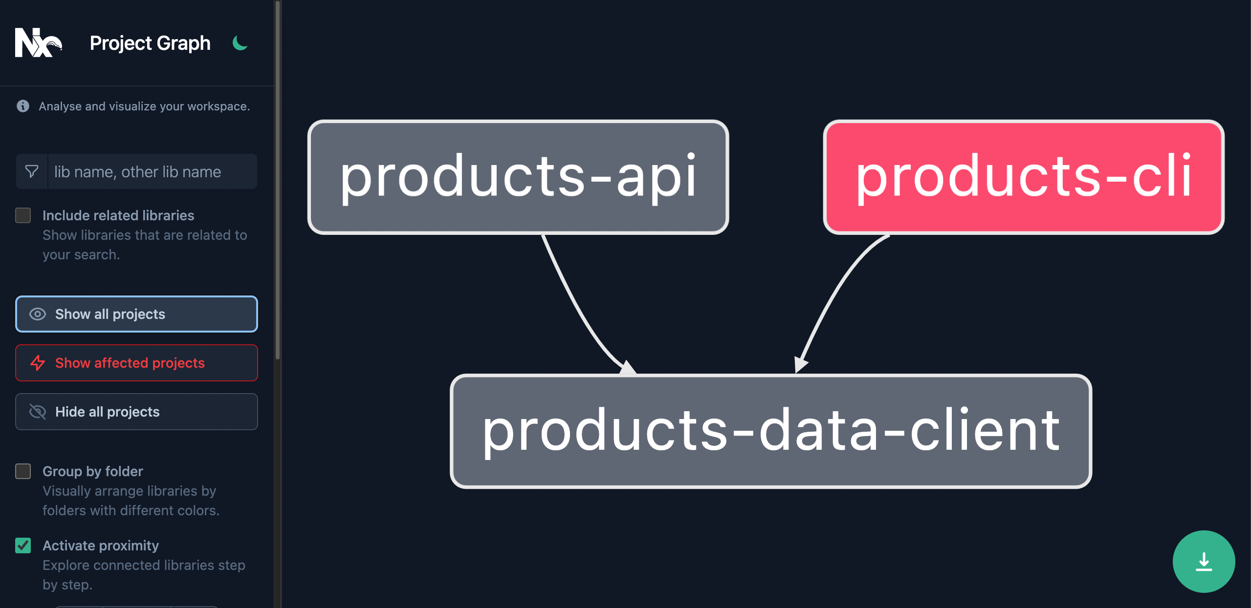 Project Graph with One Affected